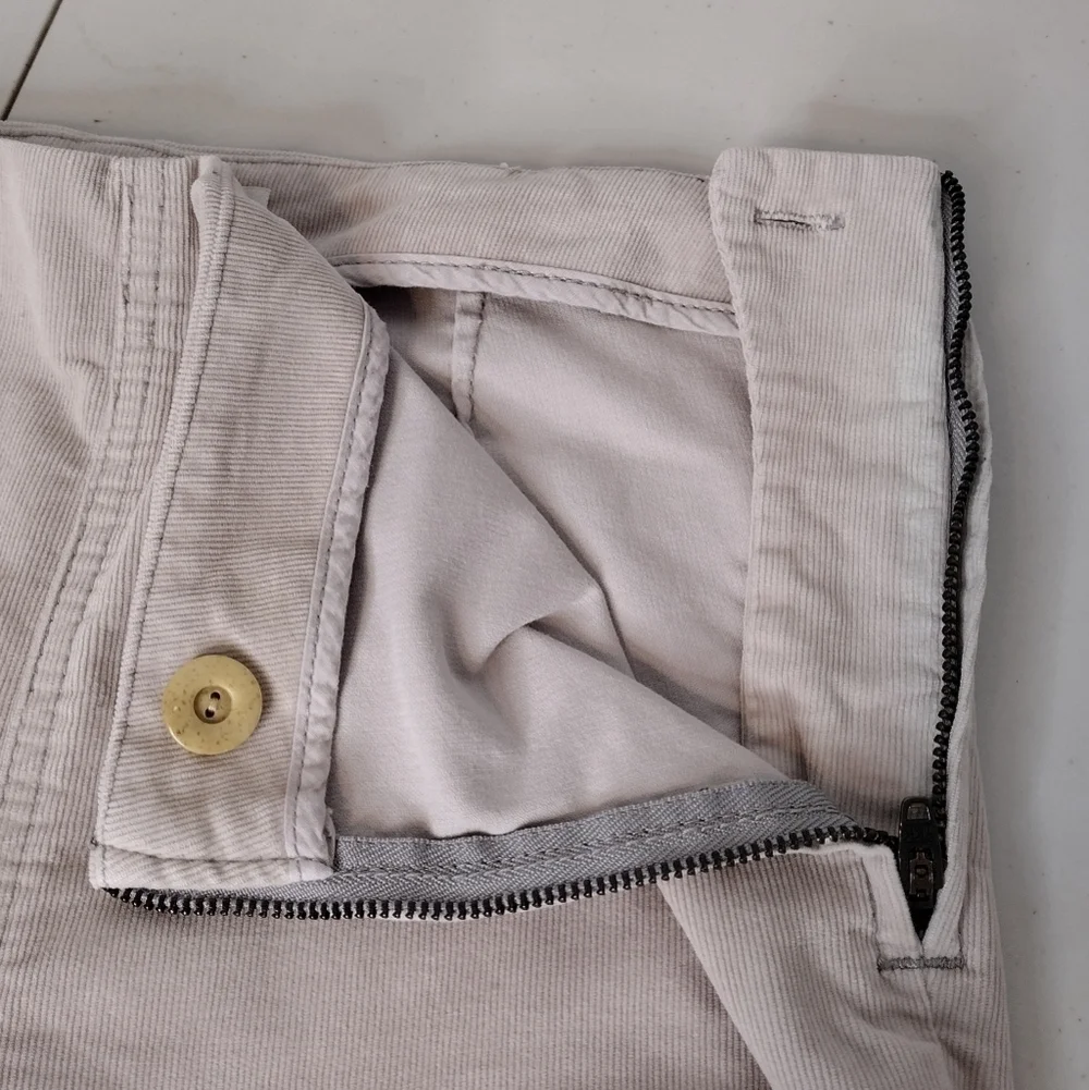 Tory Burch Side Zip Corduroy Office Casual Neutral Taupe Pants Sz 27